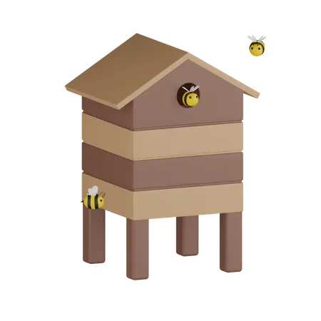 Maison d'abeille  3D Icon