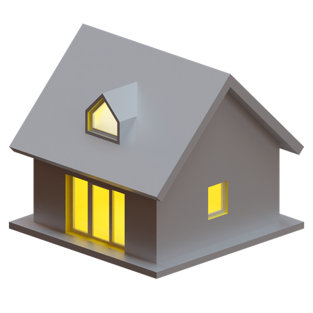 Maison au toit de fenêtre  3D Icon