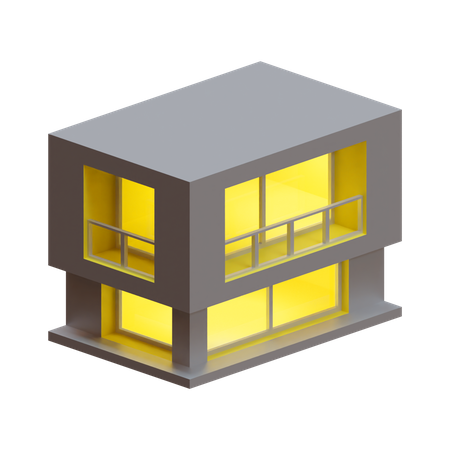 Maison avec Balcon  3D Illustration