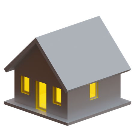 Maison avec toit  3D Icon