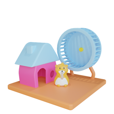 Maison de hamsters  3D Icon