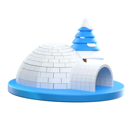 Maison de neige  3D Icon