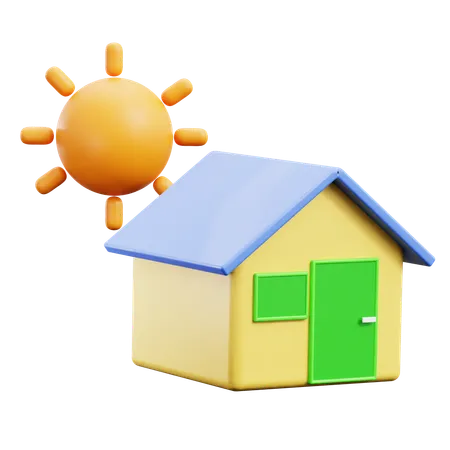 Maison de panneaux solaires  3D Icon