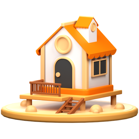 Maison de plage  3D Icon