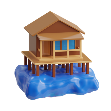 Maison de plage  3D Icon