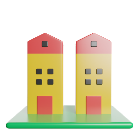 Maison de ville  3D Icon