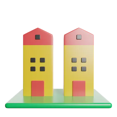 Maison de ville  3D Icon