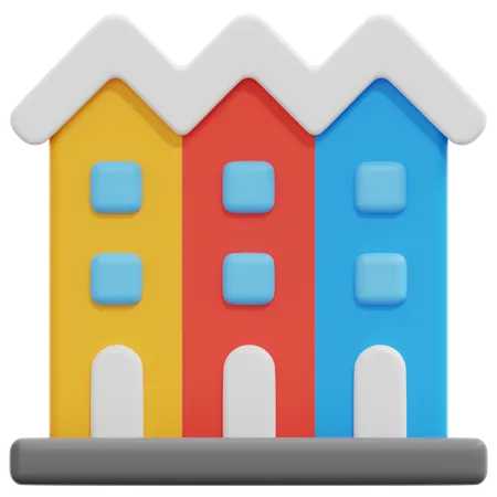 Maison de ville  3D Icon