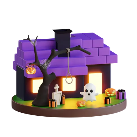 Maison d'Halloween  3D Illustration