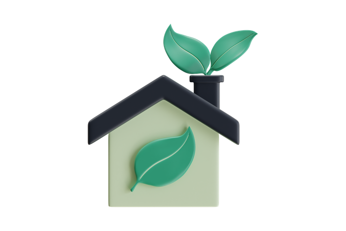 Maison écologique  3D Icon