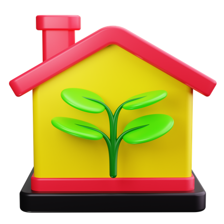 Maison écologique  3D Icon