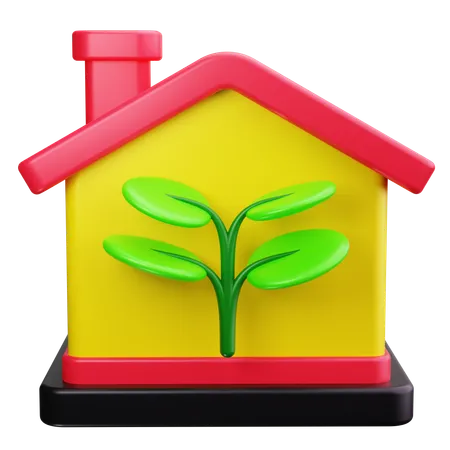 Maison écologique  3D Icon