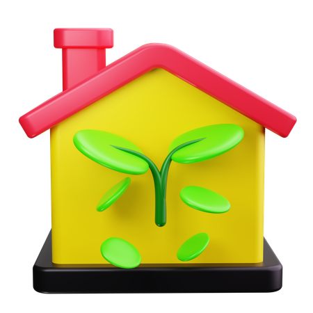 Maison écologique  3D Icon