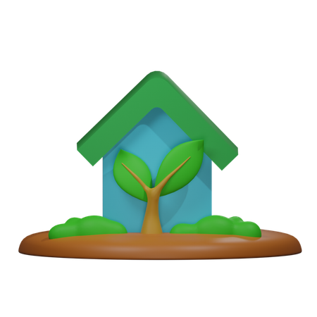 Maison écologique  3D Icon