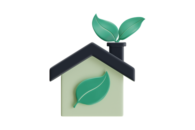 Maison écologique  3D Icon