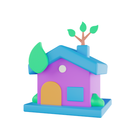 Maison écologique  3D Icon