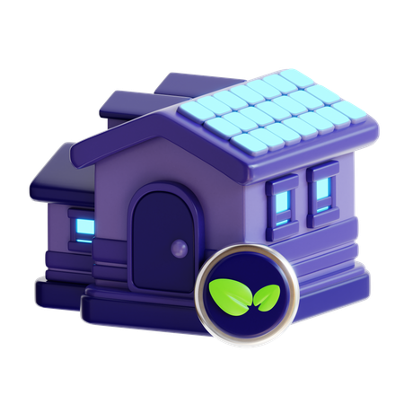 Maison écologique  3D Icon
