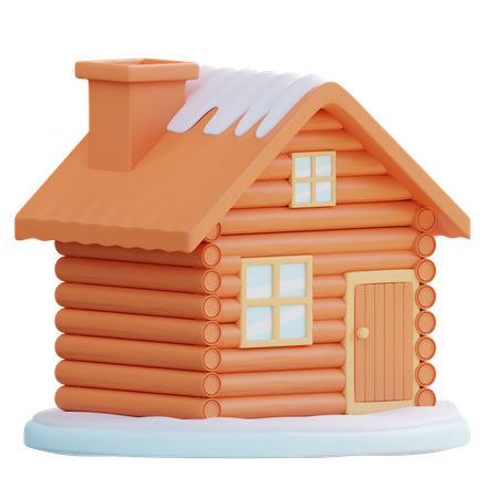 Maison en bois  3D Icon