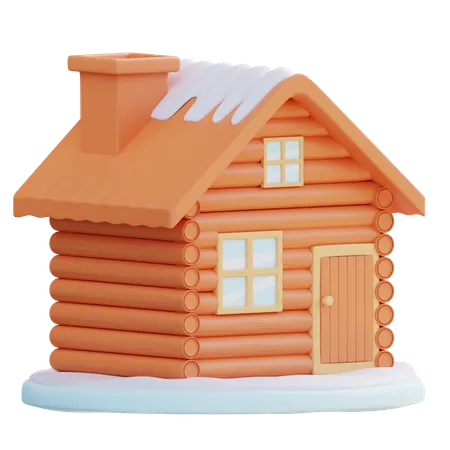 Maison en bois  3D Icon