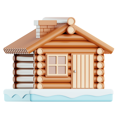 Maison en bois  3D Icon