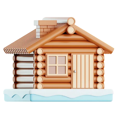 Maison en bois  3D Icon