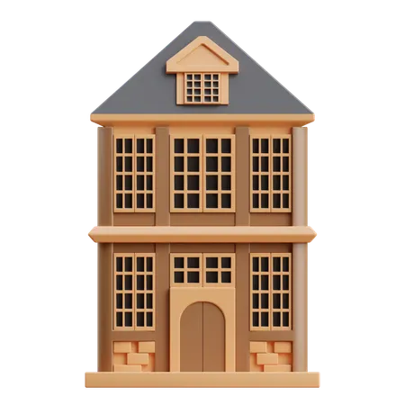 Maison en bois  3D Icon