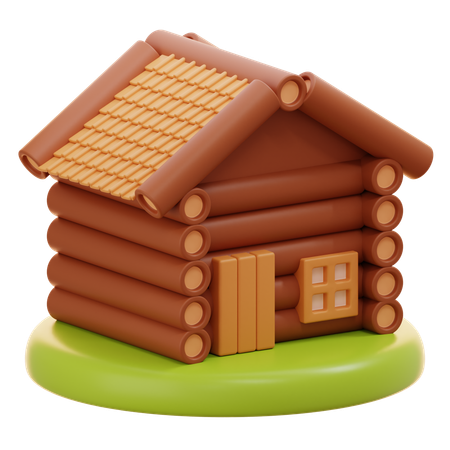 Maison en bois  3D Icon