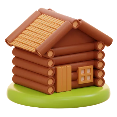 Maison en bois  3D Icon