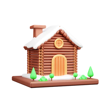 Maison en bois  3D Icon