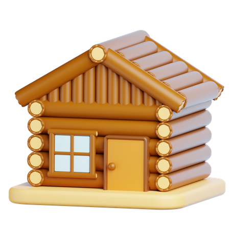 Maison en bois  3D Icon