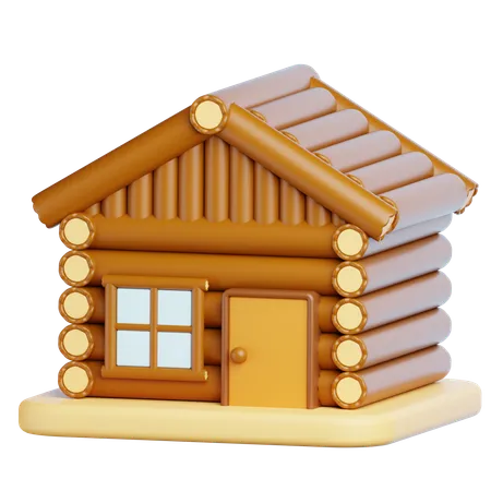 Maison en bois  3D Icon