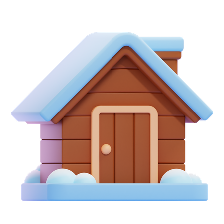 Maison en bois  3D Icon