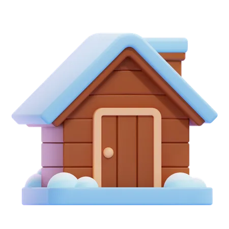 Maison en bois  3D Icon