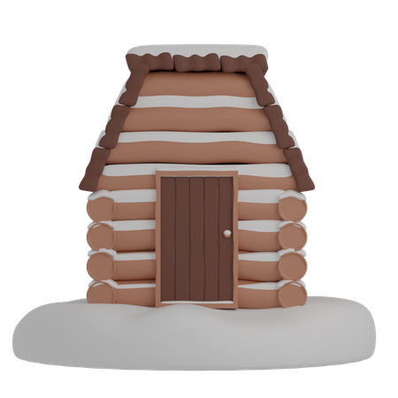Maison en bois  3D Illustration
