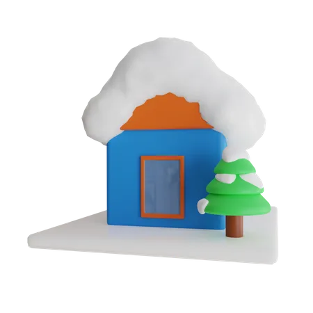 Maison en bois  3D Icon