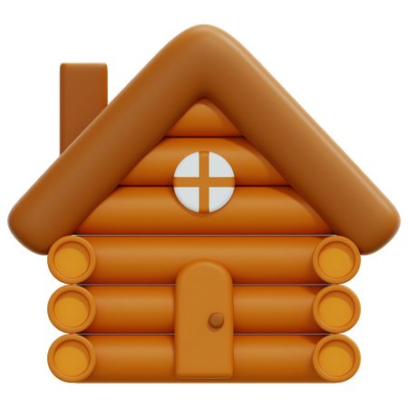 Maison en bois  3D Icon