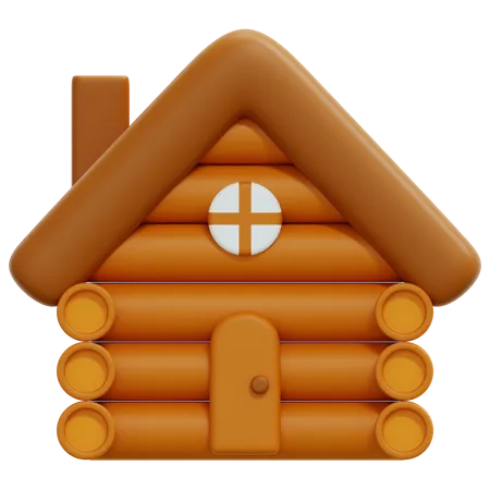 Maison en bois  3D Icon