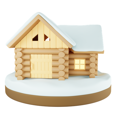 Maison en bois  3D Icon