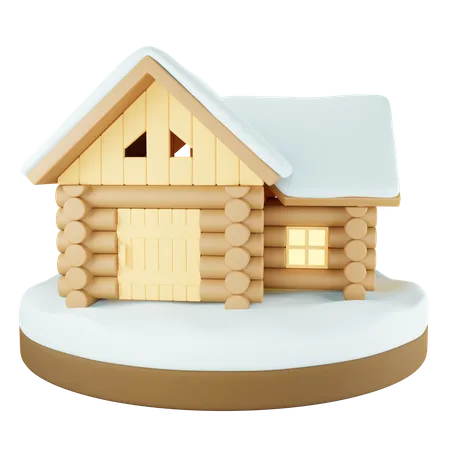 Maison en bois  3D Icon