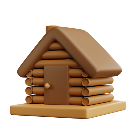 Maison en bois  3D Icon