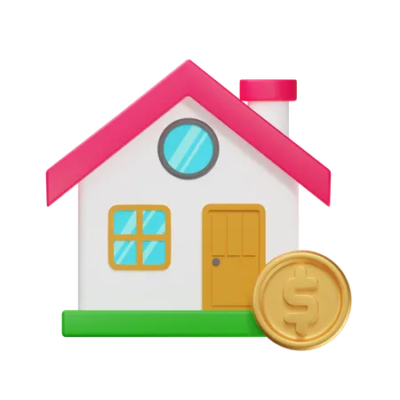 Maison à un dollar  3D Icon