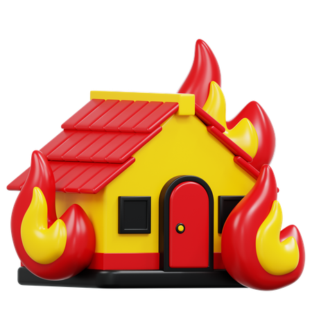 Maison en flammes  3D Icon