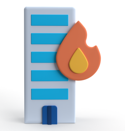 Maison en flammes  3D Icon