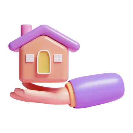 Maison en main  3D Icon