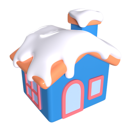 Maison enneigée  3D Icon