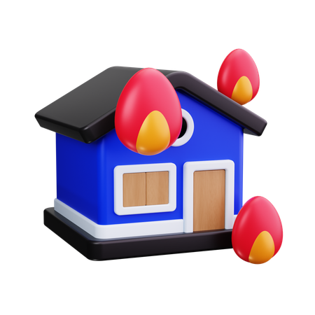 Incendie à la maison  3D Icon