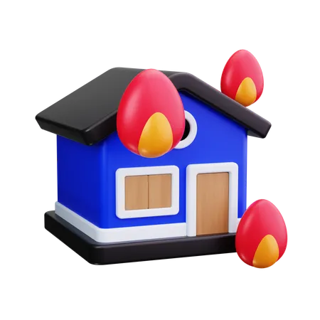 Incendie à la maison  3D Icon