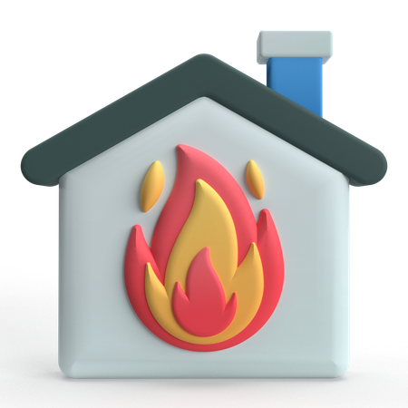 Incendie à la maison  3D Icon