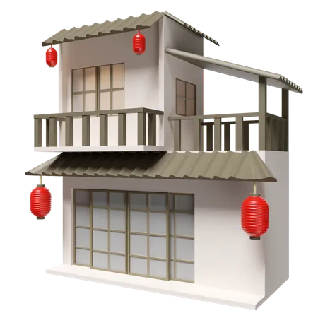 Maison individuelle à deux étages de style japonais  3D Icon