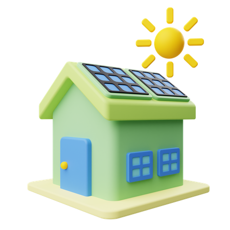 Panneau solaire de maison  3D Icon